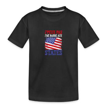 Je peux pas je me barre aux States Etats-Unis - T-shirt bio Premium Enfant - noir - Devant