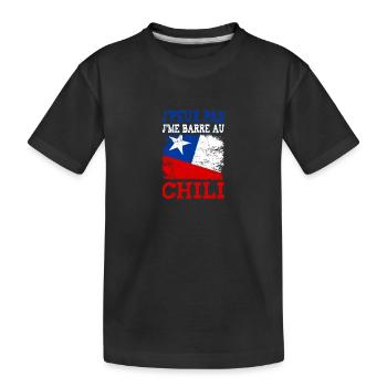 Ich kann nicht nach Chile - Kinder Premium Bio T-Shirt - Schwarz - Vorne