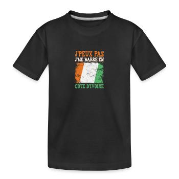 Ich kann nicht an die Elfenbeinküste gehen. Elfenbeinküste - Kinder Premium Bio T-Shirt - Schwarz - Vorne