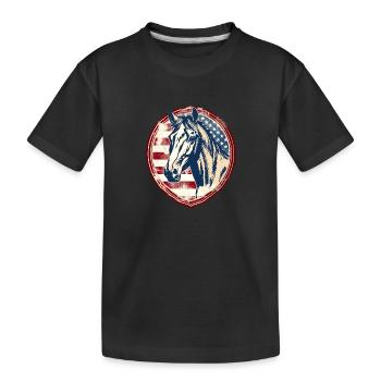 American Vintage Horse - Kids' Premium Organic T-Shirt - black - Front