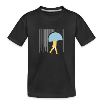 Mensch im Regen - Minimal - Kinder Premium Bio T-Shirt - Schwarz - Vorne