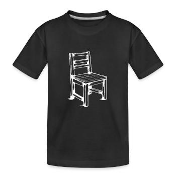 Stuhl Holz Hand gezeichnet - Kinder Premium Bio T-Shirt - Schwarz - Vorne