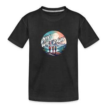 Nix wie raus mit der Familie in die Natur Wandern - Kinder Premium Bio T-Shirt - Schwarz - Vorne