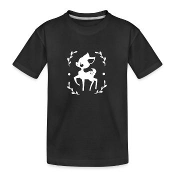 Rehkitz Zootier Tierfreund Naturschutz - Kinder Premium Bio T-Shirt - Schwarz - Vorne