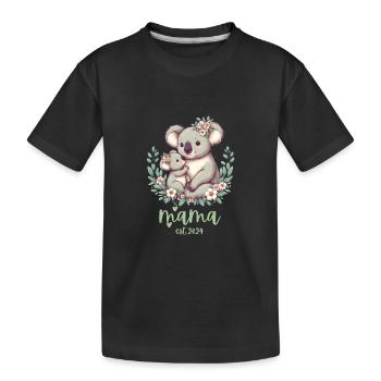 Mama Est. 2024 Koala câlin Couronne florale nouvelle maman - T-shirt bio Premium Enfant - noir - Devant