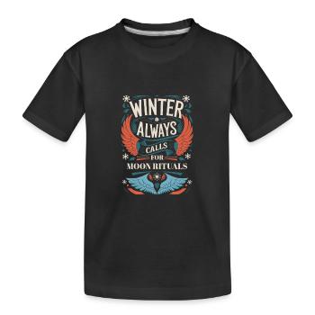 L’hiver appelle toujours à la conception de rituels de lune - T-shirt bio Premium Enfant - noir - Devant