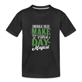 Les îles d’Émeraude rendent la Saint-Patrick magique - T-shirt bio Premium Enfant - noir - Devant