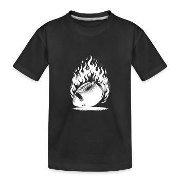Ballon de football vintage en flammes et en feu - T-shirt bio Premium Enfant - noir - Devant