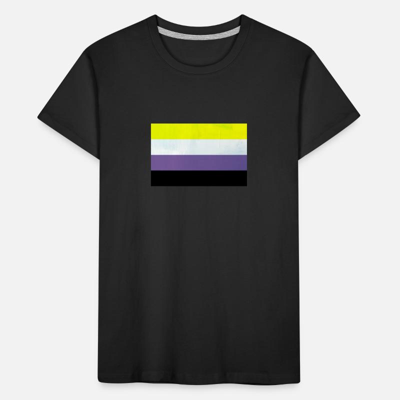 Nonbinary Pride Flag Kinder Premium Bio T-Shirt