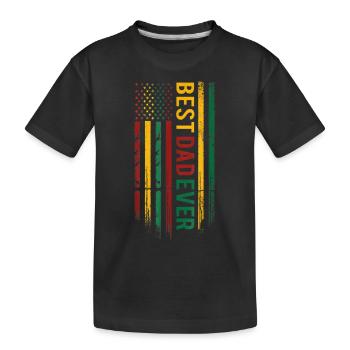 Juneteenth Father's Day Best Dad Ever US Flag - Kids' Premium Organic T-Shirt - black - Front