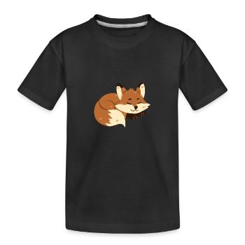Le renard dort - T-shirt bio Premium Enfant - noir - Devant