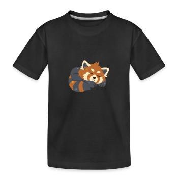 Le panda roux dort - T-shirt bio Premium Enfant - noir - Devant