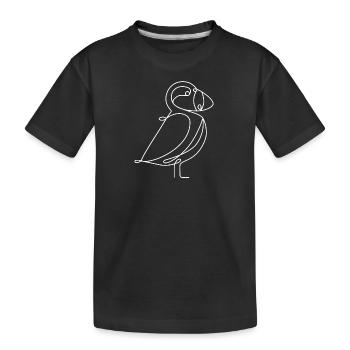 Puffin Lineart Papageientaucher Papageitaucher - Kinder Premium Bio T-Shirt - Schwarz - Vorne
