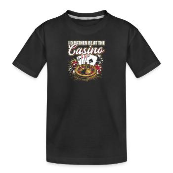 Glücksspielhaus Casino Nacht Eher Im Casino - Kinder Premium Bio T-Shirt - Schwarz - Vorne