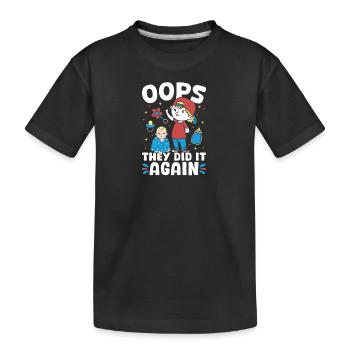 New baby - they did it again brother - Kids' Premium Organic T-Shirt - black - Front