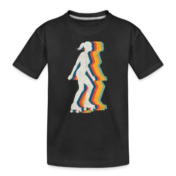 Roller Skating Vintage Mädchen Rollschuh - Kinder Premium Bio T-Shirt - Schwarz - Vorne