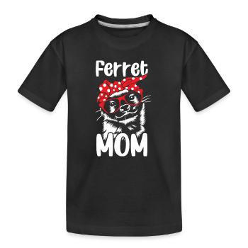 Femme Furet Maman Rouge Bandanna Drôle De Belette - T-shirt bio Premium Enfant - noir - Devant