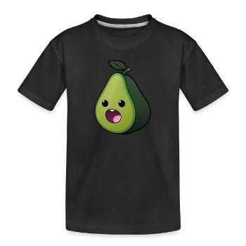 Cartoon Comic Avocado - Kinder Premium Bio T-Shirt - Schwarz - Vorne