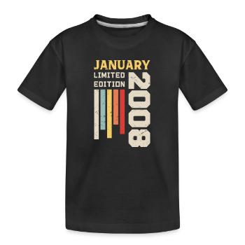 January 2008 - January 2008 Birthday Gift - Kids' Premium Organic T-Shirt - black - Front