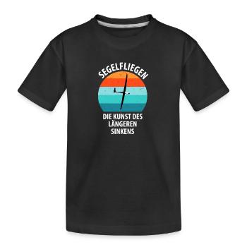 Segelflieger Segelfliegen Segelflugzeug Fliegen - Kinder Premium Bio T-Shirt - Schwarz - Vorne