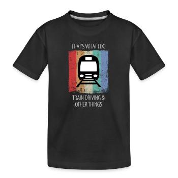 Zug Eisenbahn Eisenbahner Züge Triebfahrzeugführer - Kinder Premium Bio T-Shirt - Schwarz - Vorne
