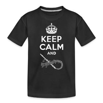 Keep Calm - Querflöte - Kids' Premium Organic T-Shirt - black - Front