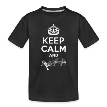 Keep Calm - Trompete - Kids' Premium Organic T-Shirt - black - Front