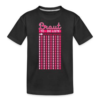 JGA Junggesellinnenabschied Poltern Fun 100 Küsse - Kinder Premium Bio T-Shirt - Schwarz - Vorne