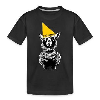 Alpaka und Party, Tier, Tierfreunde - Kinder Premium Bio T-Shirt - Schwarz - Vorne