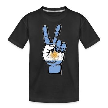 Drapeau de l’Argentine Symbole de la paix utilisé - T-shirt bio Premium Enfant - noir - Devant
