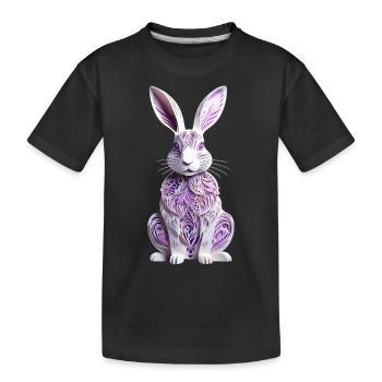 Hase - Osterhase im Scherenschnitt - Kinder Premium Bio T-Shirt - Schwarz - Vorne