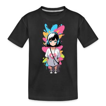 Street Art Fille 23240 - T-shirt bio Premium Enfant - noir - Devant
