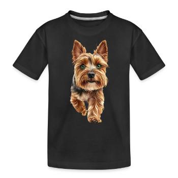 Yorkshire Terrier - Kinder Premium Bio T-Shirt - Schwarz - Vorne