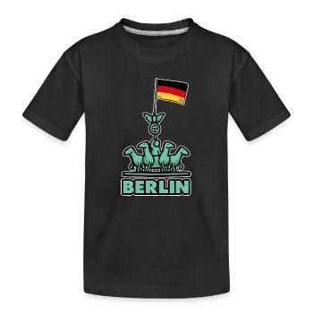 Berlin - Kids' Premium Organic T-Shirt - black - Front