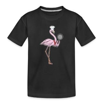 Flamingo Poêle de cuisson Cuisson - T-shirt bio Premium Enfant - noir - Devant