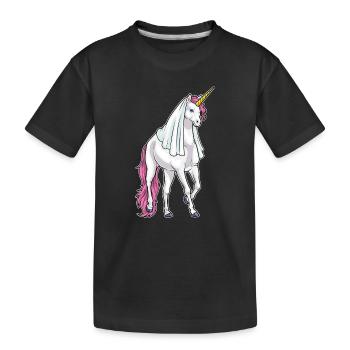 Licorne Voile de mariée Mariage - T-shirt bio Premium Enfant - noir - Devant
