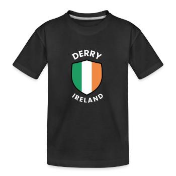 Drapeau du Derry Ireland Shield - T-shirt bio Premium Enfant - noir - Devant
