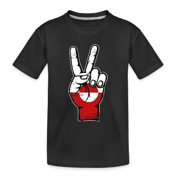 Grönland Flagge Peace Symbol used - Kinder Premium Bio T-Shirt - Schwarz - Vorne