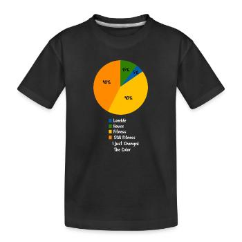 Funny Fitness Routine Pie Chart Humor - Kids' Premium Organic T-Shirt - black - Front