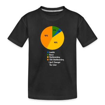 Skateboarding Pie Chart Funny Skater Slogan - Kids' Premium Organic T-Shirt - black - Front