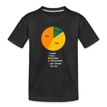 Funny Basketball Life Pie Chart Design - Kids' Premium Organic T-Shirt - black - Front
