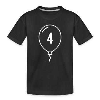 Balloon Number 4 – Birthday & Party Design - Kids' Premium Organic T-Shirt - black - Front