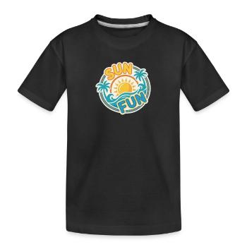 Sun Fun – Tropisches Sommer-Aufkleberdesign - Kinder Premium Bio T-Shirt - Schwarz - Vorne