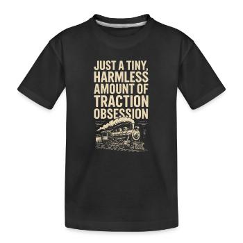 Kleine Traktionssucht | Eisenbahn - Kinder Premium Bio T-Shirt - Schwarz - Vorne