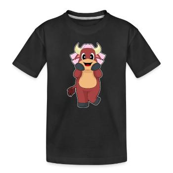 Stier Braut Schleier Hochzeit - Kinder Premium Bio T-Shirt - Schwarz - Vorne