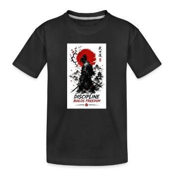 Disziplin formt Freiheit - Kinder Premium Bio T-Shirt - Schwarz - Vorne