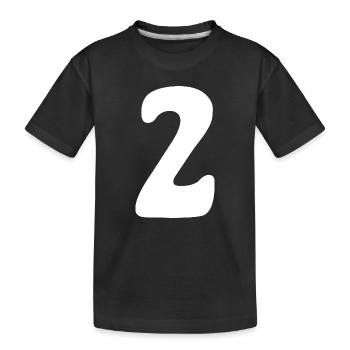 Deux : Minimal Numéral 2 | Deuxième - T-shirt bio Premium Enfant - noir - Devant