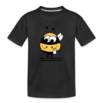 Biene mit Eimer - Kinder Premium Bio T-Shirt - Schwarz - Vorne