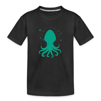Oktopus - Krake - Zootier - Meereswesen - Kinder Premium Bio T-Shirt - Schwarz - Vorne