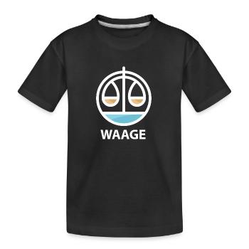 Sternzeichen Waage - Tierkreiszeichen - Kinder Premium Bio T-Shirt - Schwarz - Vorne